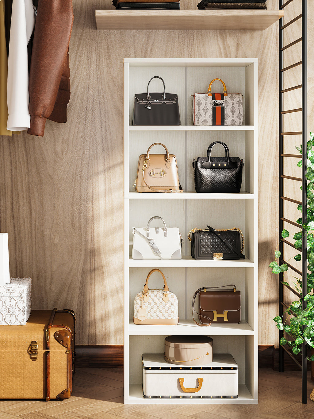 5-Tier Open Bookshelf and Bookcase, Floor Standing Display Storage Shelves for Living Room, Tall Book Shelf for Bedroom, Home Office, Dining Room, Black