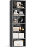 6-Tier Open Bookshelf and Bookcase, Floor Standing Display Storage Shelves for Living Room, Tall Book Shelf for Bedroom, Home Office, Dining Room, Black