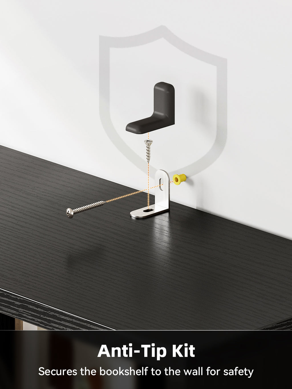 6-Tier Open Bookshelf and Bookcase, Floor Standing Display Storage Shelves for Living Room, Tall Book Shelf for Bedroom, Home Office, Dining Room, Black