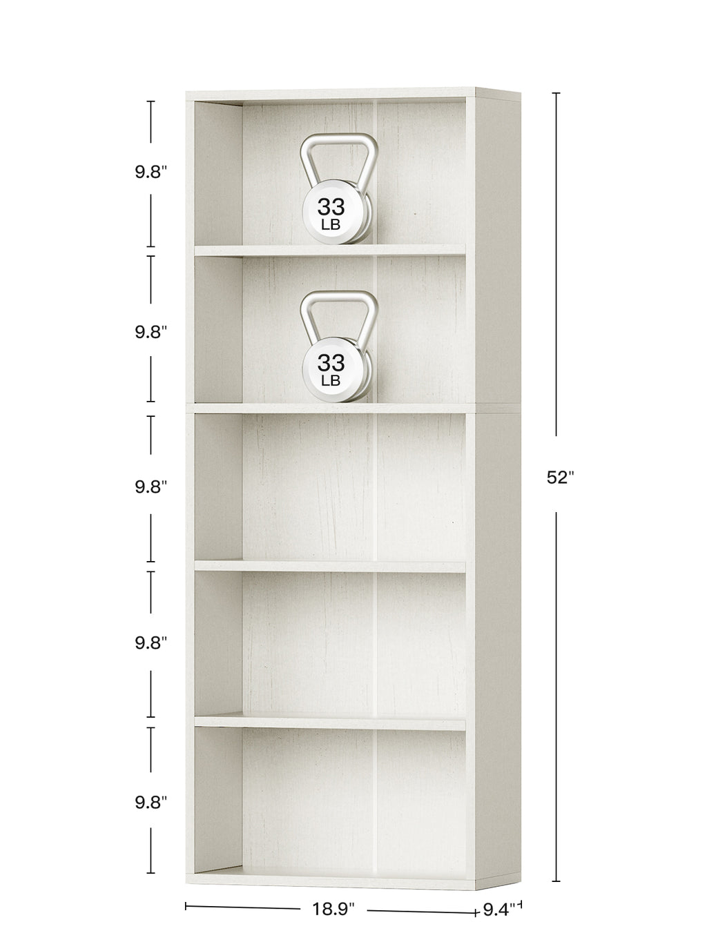 5-Tier Open Bookshelf and Bookcase, Floor Standing Display Storage Shelves for Living Room, Tall Book Shelf for Bedroom, Home Office, Dining Room, Black