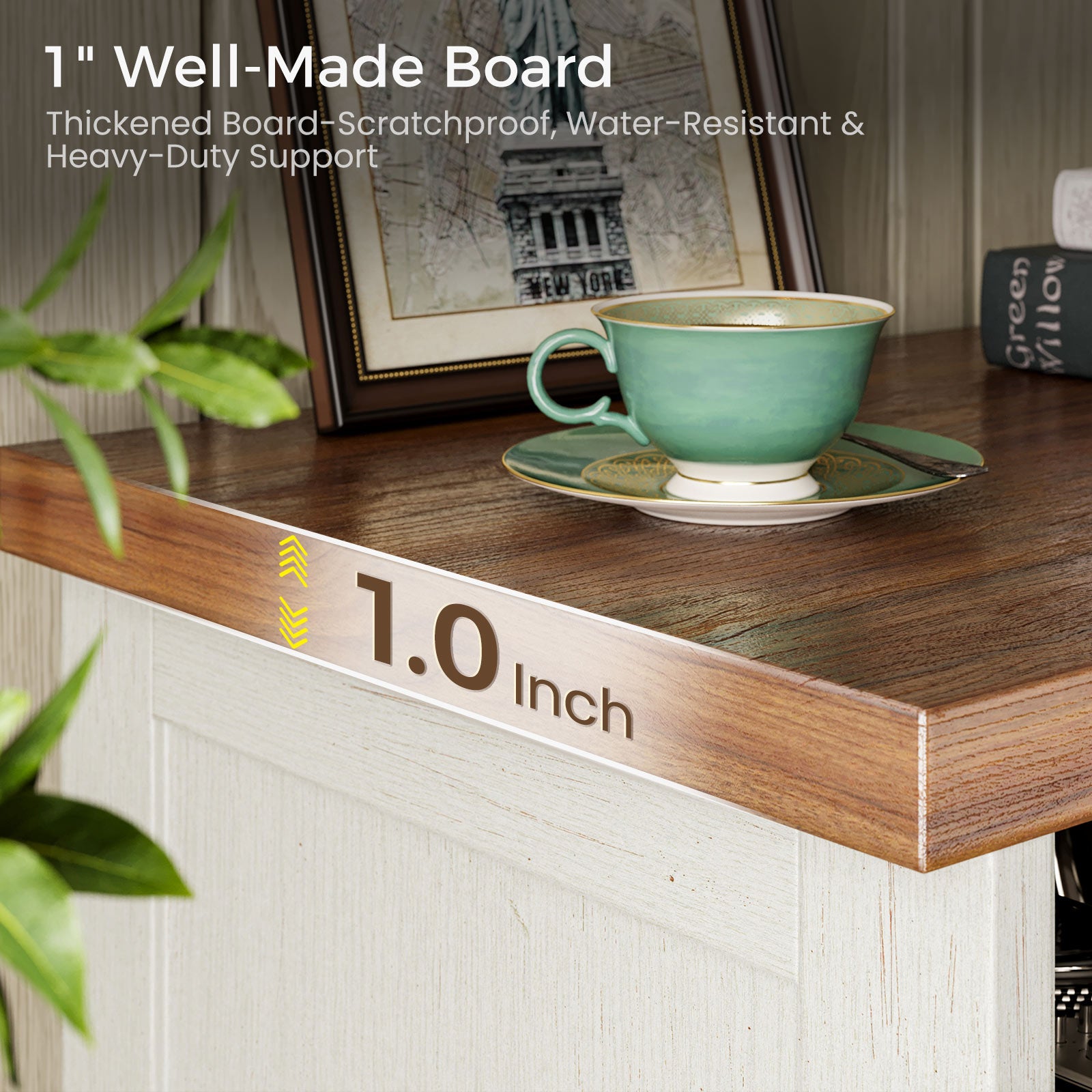 TV Stand for 65 Inch TV, Farmhouse Entertainment Center with Power Outlet & LED Light and Storage Cabinets, Console Table and Media Furniture for Living Room Bedroom