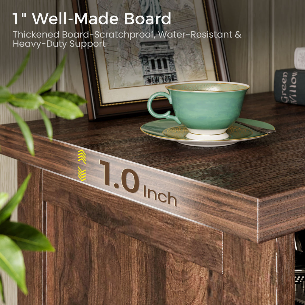 TV Stand for 65 Inch TV, Farmhouse Entertainment Center with Power Outlet & LED Light and Storage Cabinets, Console Table and Media Furniture for Living Room Bedroom