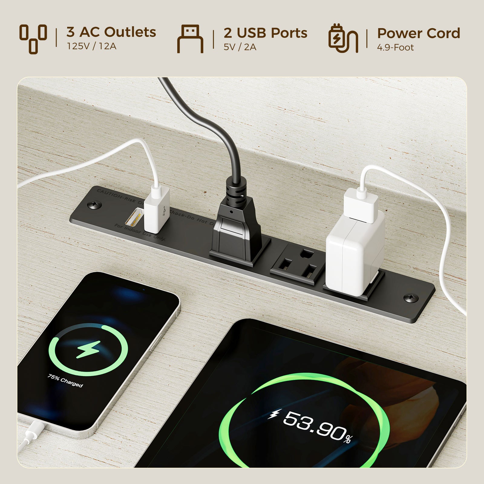 TV Stand for 65 Inch TV, Farmhouse Entertainment Center with Power Outlet & LED Light and Storage Cabinets, Console Table and Media Furniture for Living Room Bedroom