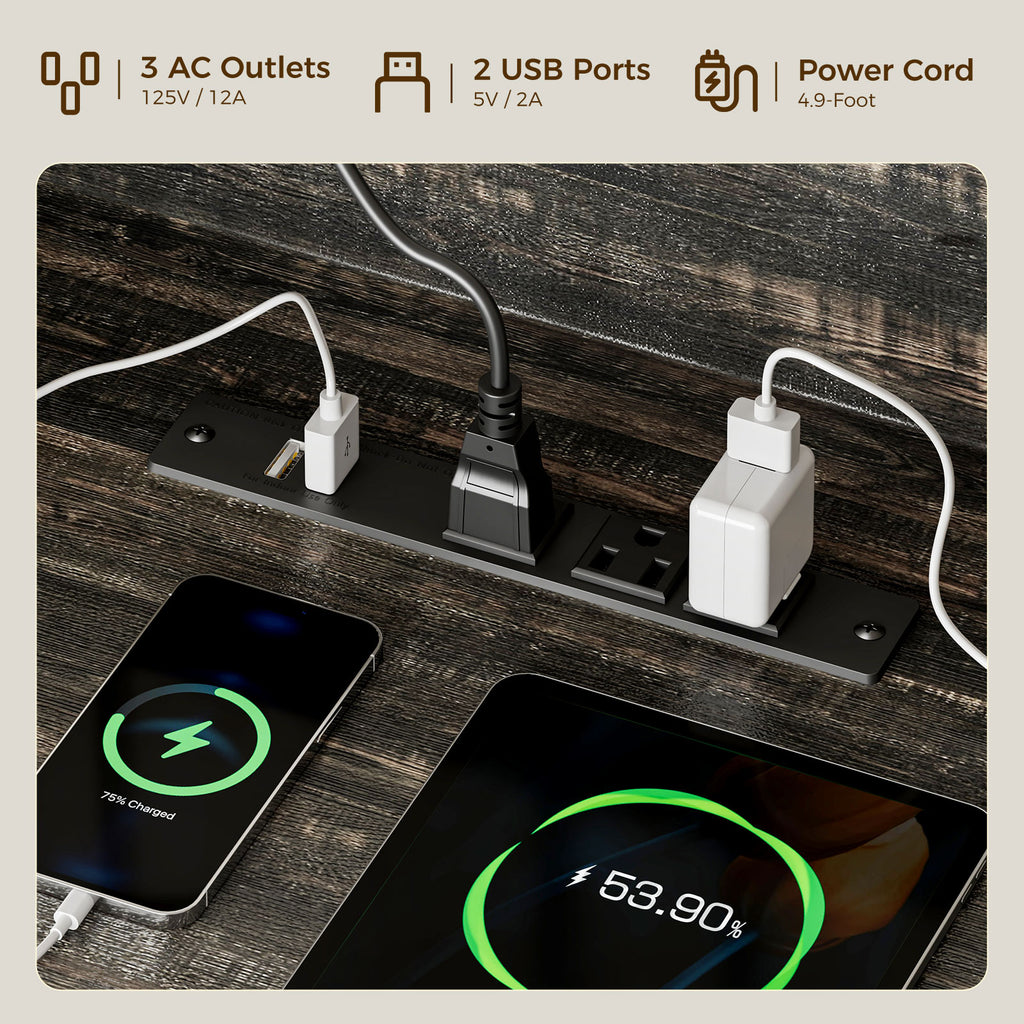 TV Stand for 65 Inch TV, Farmhouse Entertainment Center with Power Outlet & LED Light and Storage Cabinets, Console Table and Media Furniture for Living Room Bedroom