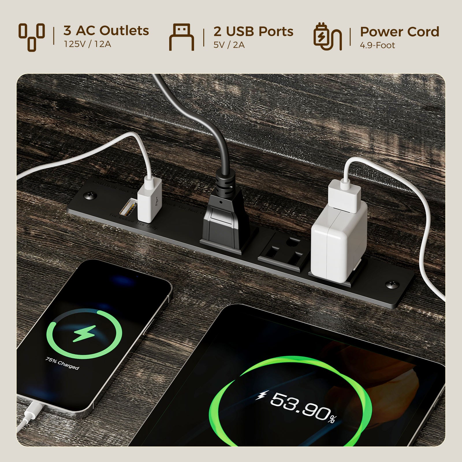 TV Stand for 65 Inch TV, Farmhouse Entertainment Center with Power Outlet & LED Light and Storage Cabinets, Console Table and Media Furniture for Living Room Bedroom